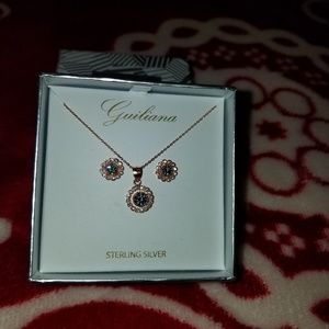 Set of earings & necklace  rose over sterling silv